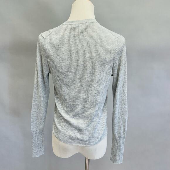Banana Republic Gray Long Sleeve Ruffle Lightweight Shrug Cardigan Size Small - Picture 3 of 15